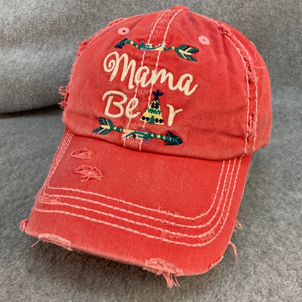 Mama Bear Women Red KBETHOS Baseball Cap Distressed Arrow Teepee One Size
